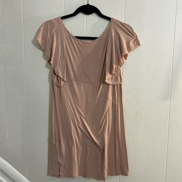 Pea in the Pod Dusty Rose Top, Soft & Stretchy, Draped / Ruffled Layers - Size L - Picture 4 of 4